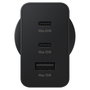 Samsung Cargador de Pared EP-T6530NBE 65W, 2 Puertos USB-C y 1 Puerto USB para Carga Rápida