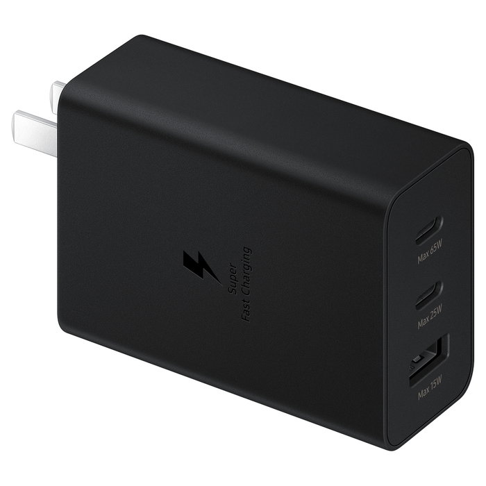 Samsung Cargador de Pared EP-T6530NBE 65W, 2 Puertos USB-C y 1 Puerto USB para Carga Rápida Samsung Cargador de Pared EP-T6530NBE 65W, 2 Puertos USB-C y 1 Puerto USB para Carga Rápida