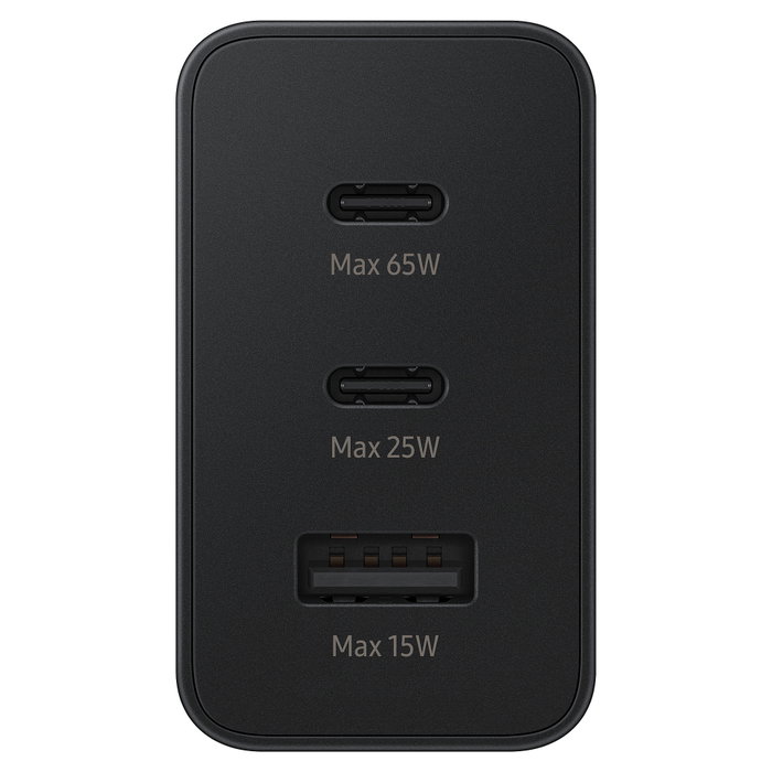 Samsung Cargador de Pared EP-T6530NBE 65W, 2 Puertos USB-C y 1 Puerto USB para Carga Rápida Samsung Cargador de Pared EP-T6530NBE 65W, 2 Puertos USB-C y 1 Puerto USB para Carga Rápida