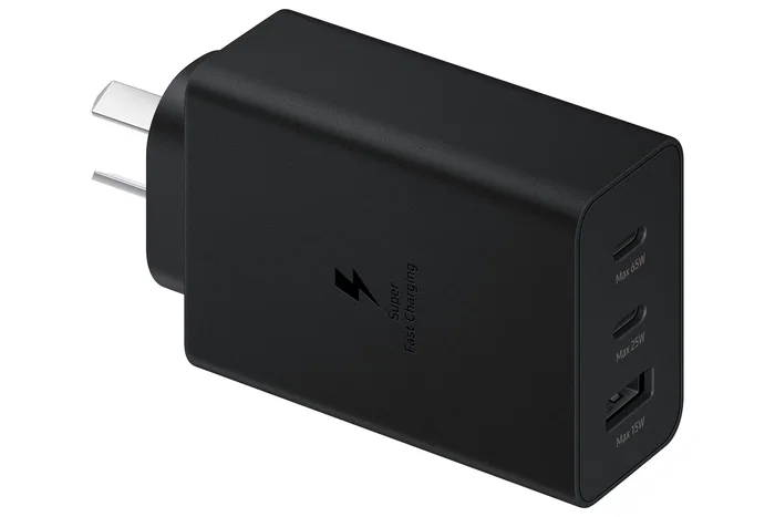 Samsung EP-T6530 Cargador de Pared 65W Negro, con 2 Puertos USB-C y 1 Puerto USB, para Portátil, Smartphone, Tableta y más