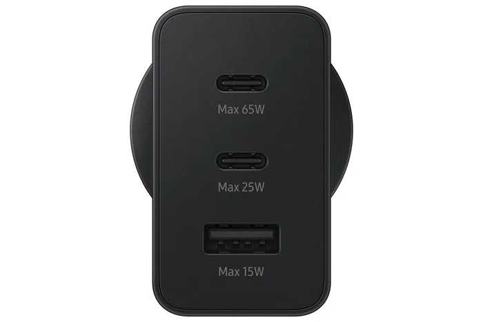 Samsung EP-T6530 Cargador de Pared 65W Negro, con 2 Puertos USB-C y 1 Puerto USB, para Portátil, Smartphone, Tableta y más