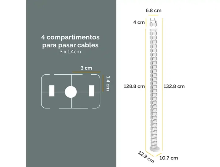 Fellowes Organizador de cables en espiral Blanco 1.3m