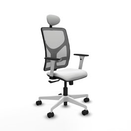 PIQUERAS Y CRESPO Silla de oficina Motilla con mecanismo Sincro, Blanco y Gris