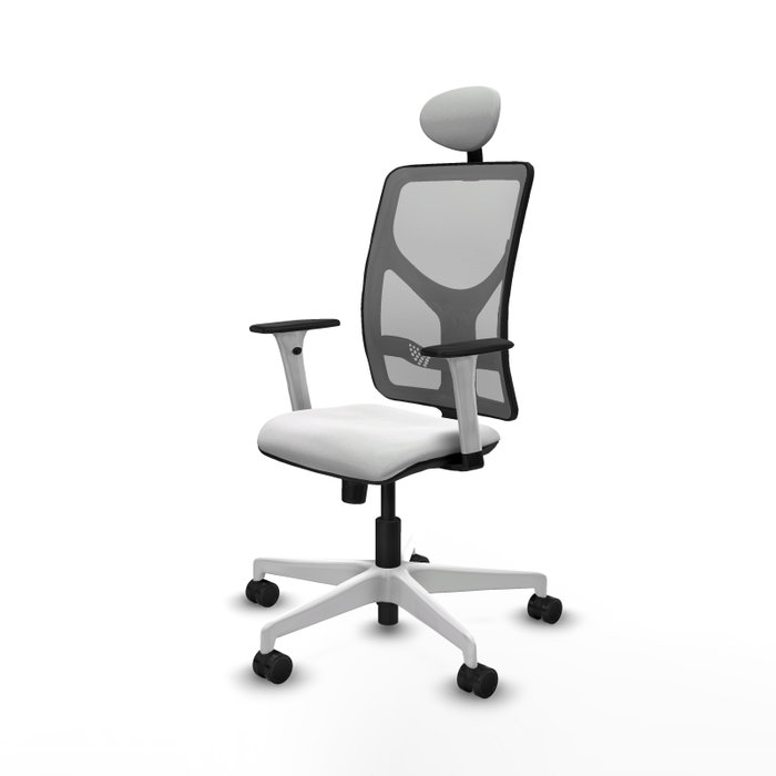 PIQUERAS Y CRESPO Silla de oficina Motilla con mecanismo Sincro, Blanco y Gris