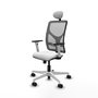 PIQUERAS Y CRESPO Silla de oficina Motilla con mecanismo Sincro, Blanco y Gris