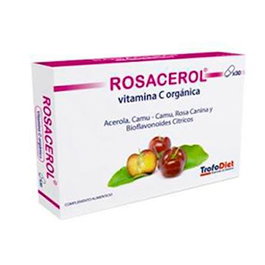 TROFODIET Rosacerol 30 Cap. Vitamina C Orgánica Antioxidante Sistema Inmunitario Cansancio Fatiga Protección Celular Biodisponibilidad Acerola Rosa Canina