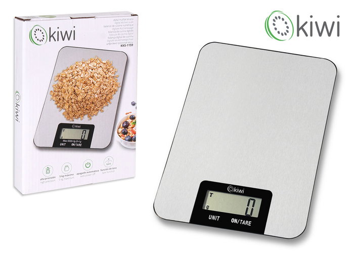 Kiwi Báscula de Cocina Digital Inoxidable 5kg (8 Unidades) Kiwi Báscula de Cocina Digital Inoxidable 5kg (8 Unidades)