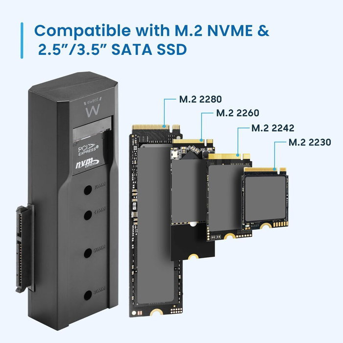 EWENT EW7065 Clonador Dual Bay SATA 2,5/3,5 a NVMe M.2 EWENT EW7065 Clonador Dual Bay SATA 2,5/3,5 a NVMe M.2