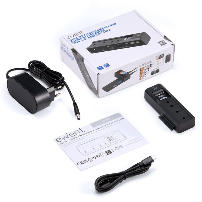 EWENT EW7065 Clonador Dual Bay SATA 2,5/3,5 a NVMe M.2 EWENT EW7065 Clonador Dual Bay SATA 2,5/3,5 a NVMe M.2