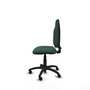 Silla de oficina Algarra con mecanismo Contacto permanente básico tapizada con Tela color Verde botella. Equipada con Base poliamida negra, Sin brazos y Ruedas de parqué