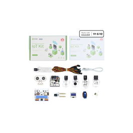 Elecfreaks IoT:bit Kit Sensores Inteligentes WiFi para micro:bit v2 - Incluye BME280, PIR, Sonar, Luz, Sonido, Agua, Suelo, Polvo, OLED y Servo