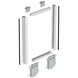 Herrajes ALK Kit Puerta Kanda SP10, Lacado Blanco 2.60M, con 2 Perfiles, 2 Ángulos, Ruedas y Polipelo