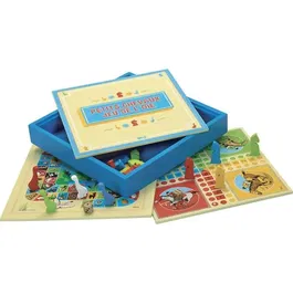 L'Arbre A Jouer 66310 Caballos Pequeños y Juego de la Oca en Caja de Madera