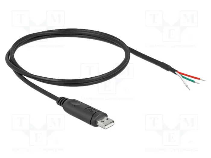 DeLOCK 62930 Cable adaptador USB 2.0 Typ-A a serie RS-232 con 3 extremos abiertos, 1 m