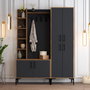 Hanah Home Recibidor Industrial Nogal y Antracita Diseño Elegante y Funcional para el Hogar