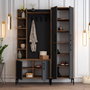 Hanah Home Recibidor Industrial Nogal y Antracita Diseño Elegante y Funcional para el Hogar