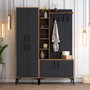 Hanah Home Recibidor Industrial Nogal y Antracita Diseño Elegante y Funcional para el Hogar