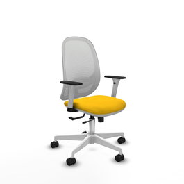 PIQUERAS Y CRESPO Silla de oficina Cilanco con mecanismo Sincro/Traslack Amarillo y Blanco