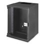 Digitus Bastidor de Pared Rack SOHO Pro 9U 460x315x300 mm (10") Negro, IP20, Capacidad 60 kg, con Puerta de Cristal, Gestión de Cables