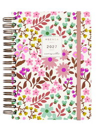 Finocam Agenda Anual 2027 Moniquilla Wire-O con Tapa Extra y Goma Rosa