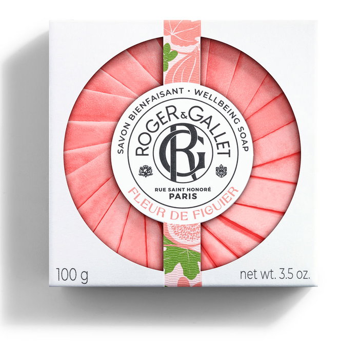 Roger & Gallet Cofre FLEUR DE FIGUIER - Jabón Perfumado para Manos y Cuerpo, 3 Pastillas de Jabón Aromatizadas, Notas de Higuera, Cedro y Almizcle