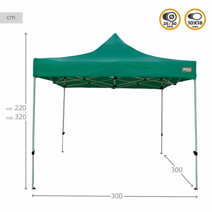 Color Baby Cenador plegable verde altura ajustable 300x300x220 cm Color Baby Cenador plegable verde altura ajustable 300x300x220 cm