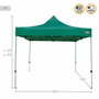 Color Baby Cenador plegable verde altura ajustable 300x300x220 cm