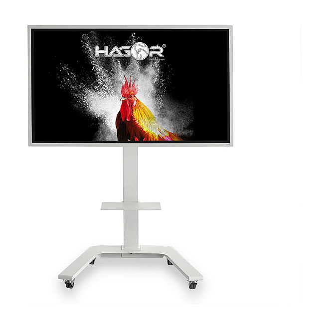 HAGOR ST SA Flip II Soporte Mural para Pizarra Digital Samsung FLIP, Inclinación -5 a 0°, Rotación 90°, Blanco, 45 kg, Hasta 65" (400 x 400 mm)