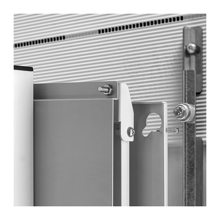 HAGOR ST SA Flip II Soporte Mural para Pizarra Digital Samsung FLIP, Inclinación -5 a 0°, Rotación 90°, Blanco, 45 kg, Hasta 65" (400 x 400 mm)