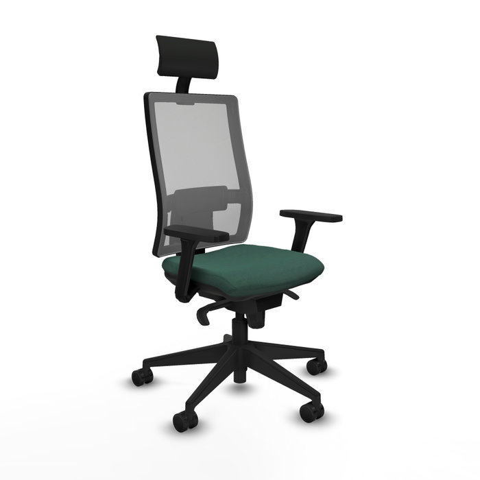 PIQUERAS Y CRESPO Silla de oficina Horna con mecanismo Sincro, Verde botella y Gris PIQUERAS Y CRESPO Silla de oficina Horna con mecanismo Sincro, Verde botella y Gris