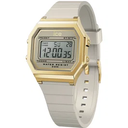 Ice Reloj Digital 022066 con Caja Dorada y Correa Gris