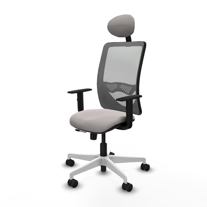 PIQUERAS Y CRESPO Silla de oficina Zulema con mecanismo Sincro/Traslack, Blanco y Gris PIQUERAS Y CRESPO Silla de oficina Zulema con mecanismo Sincro/Traslack, Blanco y Gris