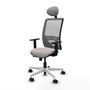 PIQUERAS Y CRESPO Silla de oficina Zulema con mecanismo Sincro/Traslack, Blanco y Gris