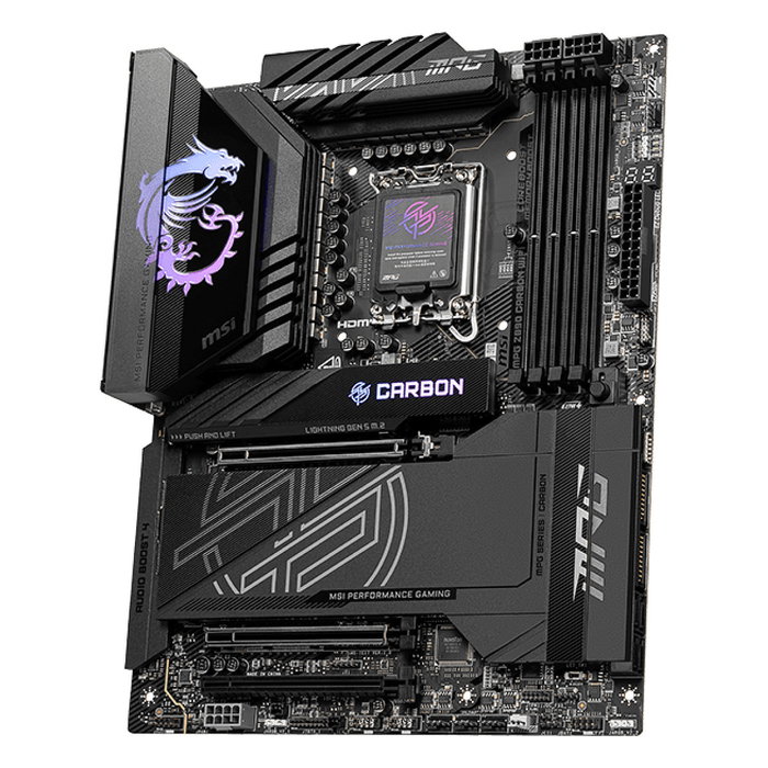 MSI MPG Z890 Carbon WiFi Placa Base ATX Intel LGA 1851 para Core Ultra Series 2, DDR5 9200 MHz, Wi-Fi 7, Bluetooth 5.4, 5x M.2, 2.5G/5G LAN MSI MPG Z890 Carbon WiFi Placa Base ATX Intel LGA 1851 para Core Ultra Series 2, DDR5 9200 MHz, Wi-Fi 7, Bluetooth 5.4, 5x M.2, 2.5G/5G LAN