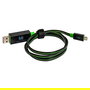 Realpower Cable USB 2.0 Micro USB B Macho a USB A Macho 0.75 m con Luz LED Verde, Color Negro y Verde - Referencia 84733080