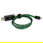Realpower Cable USB 2.0 Micro USB B Macho a USB A Macho 0.75 m con Luz LED Verde, Color Negro y Verde - Referencia 84733080