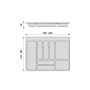 Emuca Cubertero Optima para cajón Universal, módulo 700mm, Plástico, Gris