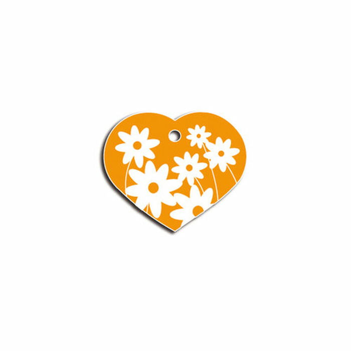 Placa identificativa para collar Imarc Heart Amarillo Naranja