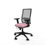 PIQUERAS Y CRESPO Silla de oficina Horna con mecanismo Sincro/Traslack Rosa y Gris