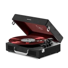 Mixx Audio Tocadiscos de Vinilo Revival 55 con Altavoces Estéreo Integrados, 3 Velocidades, Bluetooth, Salida RCA - Negro
