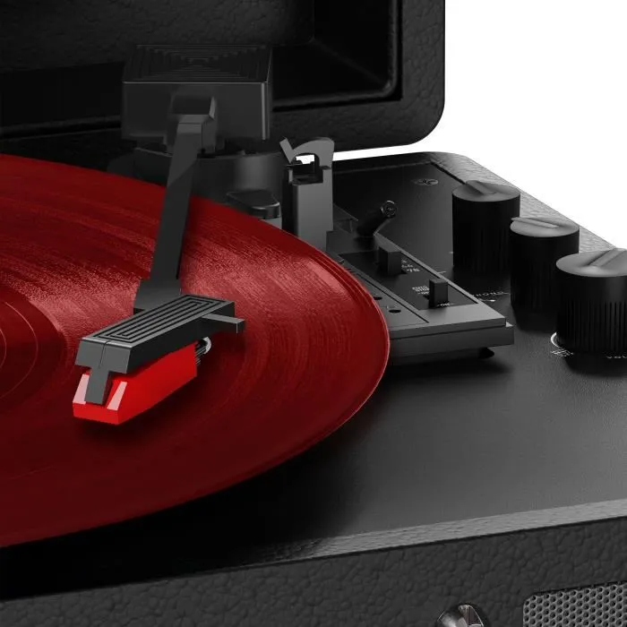 Mixx Audio Tocadiscos de Vinilo Revival 55 con Altavoces Estéreo Integrados, 3 Velocidades, Bluetooth, Salida RCA - Negro