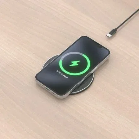 Aisens Base de Carga Inalámbrica ASCH-15W1WC058-BK 15W USB-C Negro para Móvil Qi