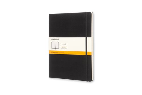 Cuaderno Moleskine Clasico Tapa Dura 19X25 192H 70Gr. Horizontal Con Goma Negra
