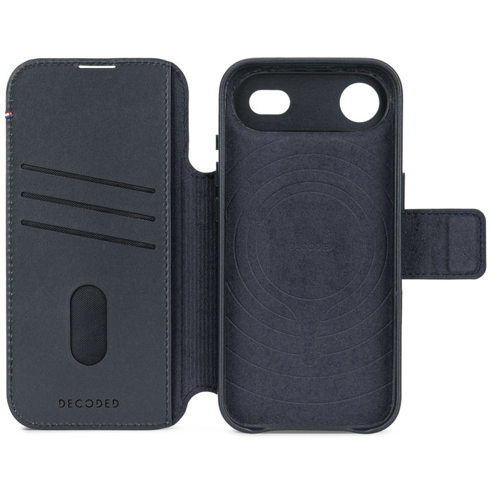 Decoded Leather Detachable Wallet para iPhone 17 Air, Navy Shadow Decoded Leather Detachable Wallet para iPhone 17 Air, Navy Shadow