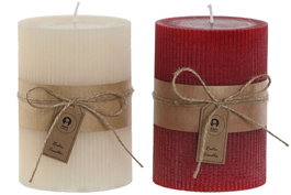 DKD Home Decor Velas Pilar de Cera de Parafina Surtido Rojo y Blanco