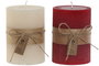 DKD Home Decor Velas Pilar de Cera de Parafina Surtido Rojo y Blanco