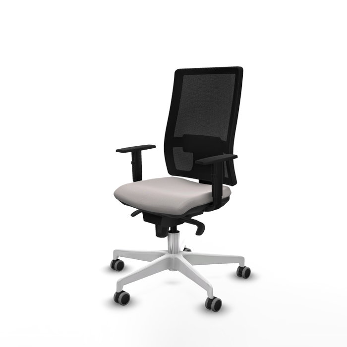 PIQUERAS Y CRESPO Silla de oficina Horna con mecanismo Sincro, Blanco y Negro