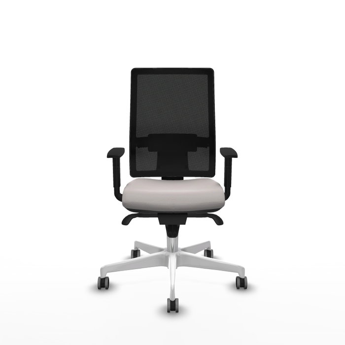 PIQUERAS Y CRESPO Silla de oficina Horna con mecanismo Sincro, Blanco y Negro