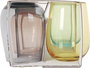 Gaia Set de 4 Vasos de Agua, 475 ml (8 cm ø x 11 cm), Vidrio Colores, 206g por vaso (6 Cajas)