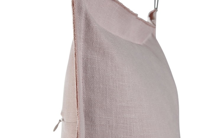 DKD Home Decor Cojín de Lino Malva con Flecos 45x45 cm